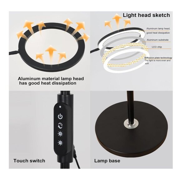 Professional 24W LED Makeup Light with Remote and Touch Control, Bright Dimmable - Picture 6 of 7